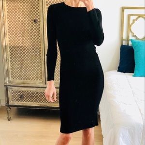 Carmen Marc VALVO Valentine Black Ribbed Dress NWT Sz XS